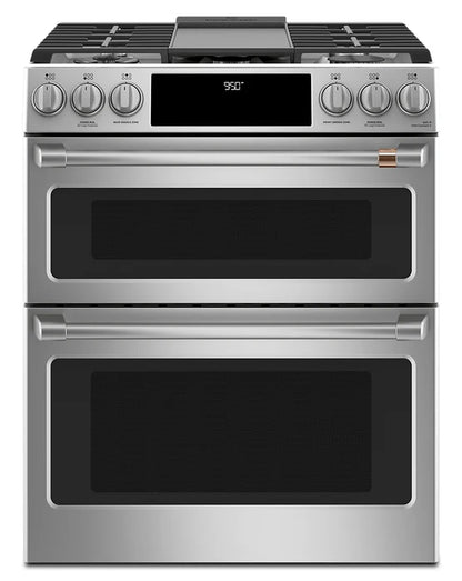 Cafe 30 Inch Slide-In Dual-Fuel Double Oven Convection Range CC2S950P2MS1