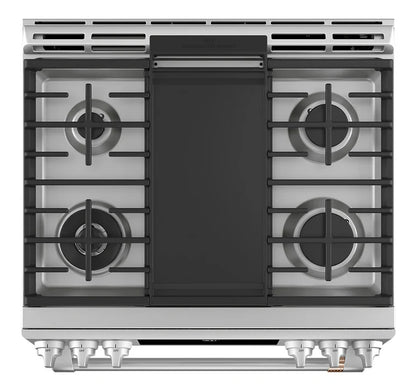 Cafe 30 Inch Slide-In Dual-Fuel Double Oven Convection Range CC2S950P2MS1