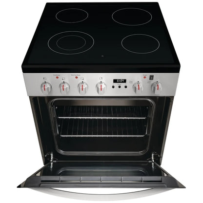 Electrolux FCFE242CAS Front Control Electric Range with 5.4 cu. ft. capacity, ceramic glass cooktop, and advanced cooking features for precision and efficiency