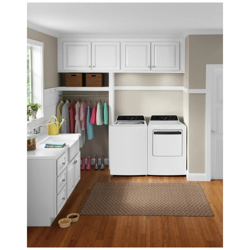 Frigidaire top load washer in a modern laundry room setting