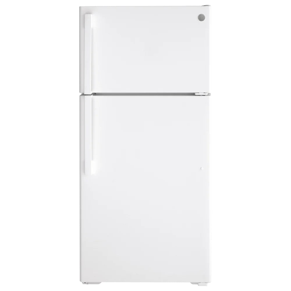 GE Energy Star® 15.6 Cu. Ft. Top Freezer Refrigerator – White (Model: GTE16DTNRWW)