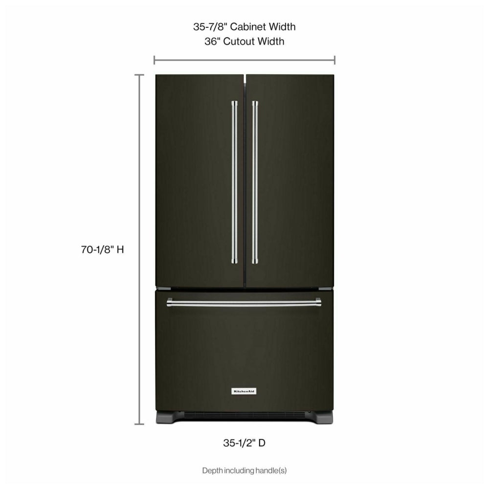 KitchenAid 25.2 Cu. Ft. 36-Inch Standard-Depth French Door Refrigerator in Black Stainless Steel