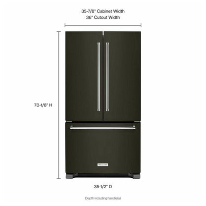 KitchenAid 25.2 Cu. Ft. 36-Inch Standard-Depth French Door Refrigerator in Black Stainless Steel
