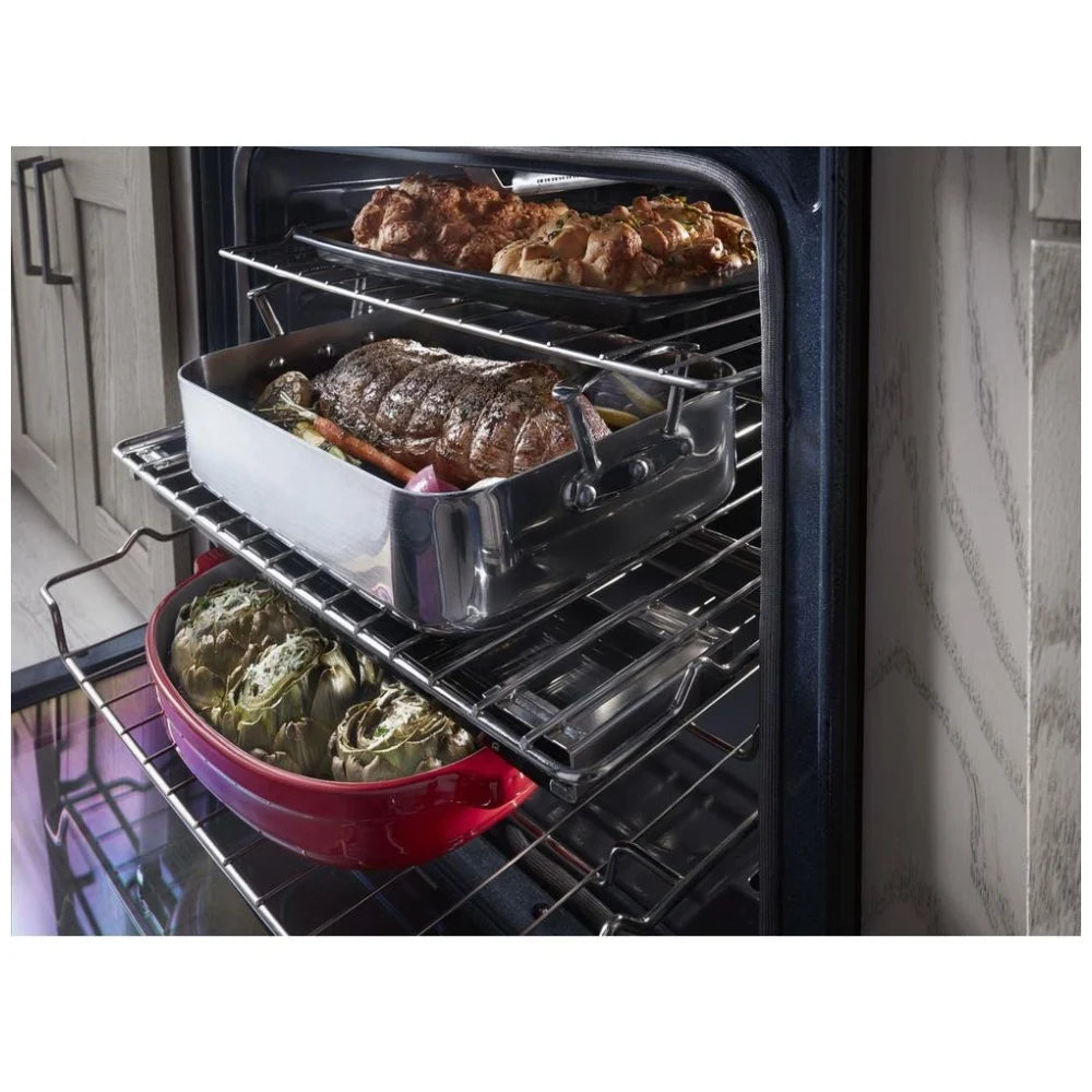KitchenAid 30" Gas Range with 5.8 cu. ft. oven capacity and Even-Heat™ True Convection.