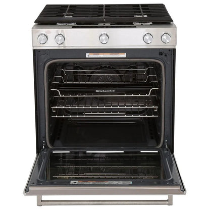 KitchenAid 30" Gas Range with 5.8 cu. ft. oven capacity and Even-Heat™ True Convection.