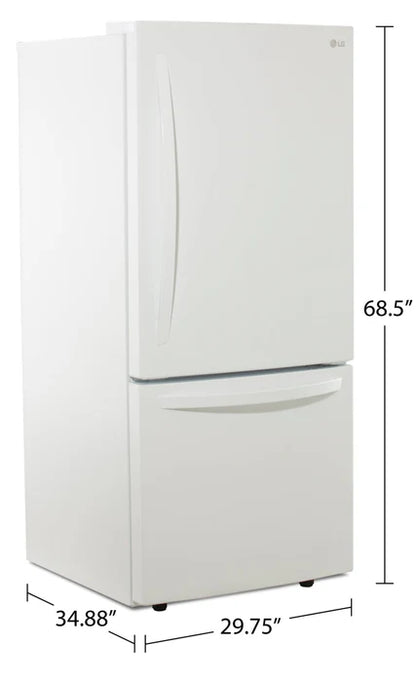 LG 22 Cu.Ft. Bottom Freezer Refrigerator LRDNS2200W