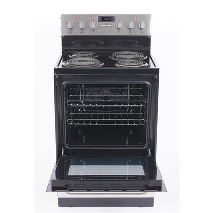 Compact and sleek Marathon MER241SS electric range designed for small kitchens, featuring a stainless steel exterior.