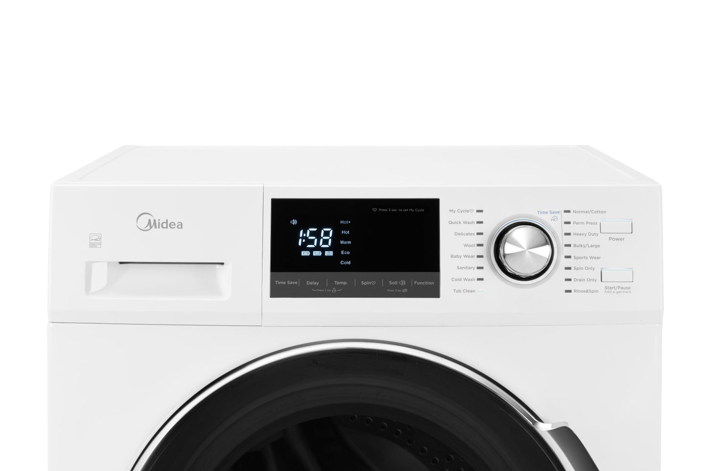 Midea Compact Digital Display Stackable Washer MLH27N5AWWC