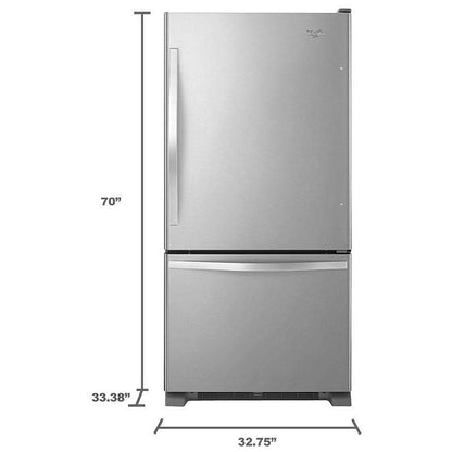 Whirlpool Bottom Freezer Stainless Steel Refrigerator WRB322DMBM
