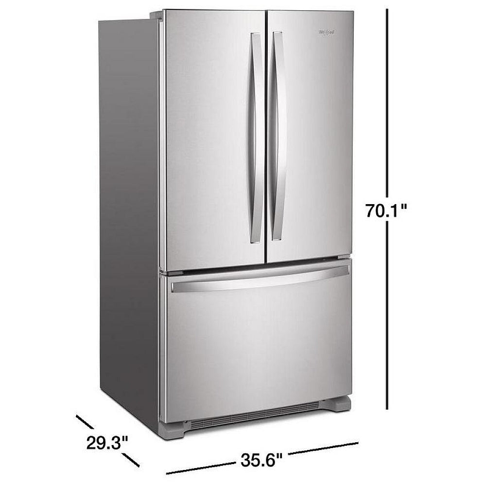 Whirlpool WRF540CWHZ 36" Counter-Depth French Door Refrigerator – 20 Cu. Ft. – Fingerprint-Resistant Stainless Steel
