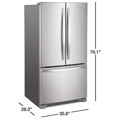 Whirlpool WRF540CWHZ 36" Counter-Depth French Door Refrigerator – 20 Cu. Ft. – Fingerprint-Resistant Stainless Steel