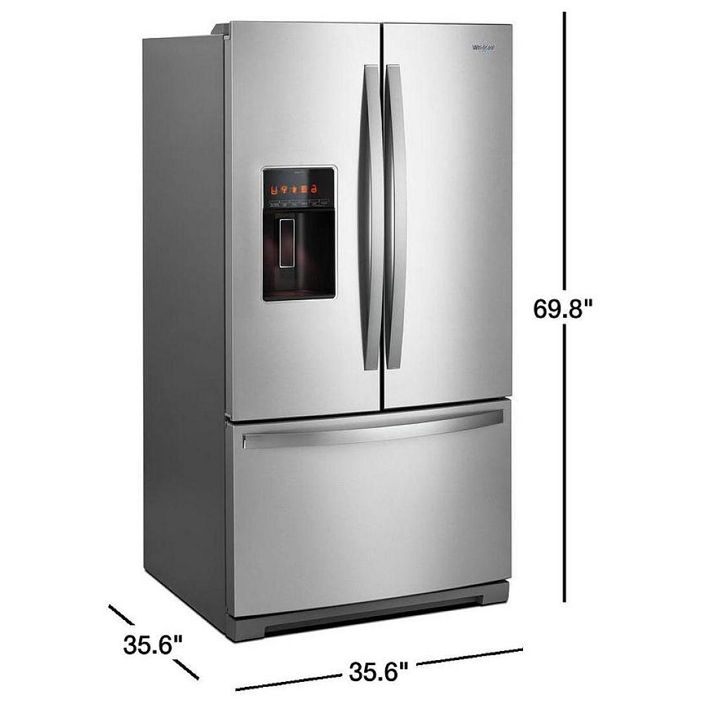 Whirlpool WRF757SDHZ 36" French Door Refrigerator – 26.8 Cu. Ft. – Fingerprint-Resistant Stainless Steel