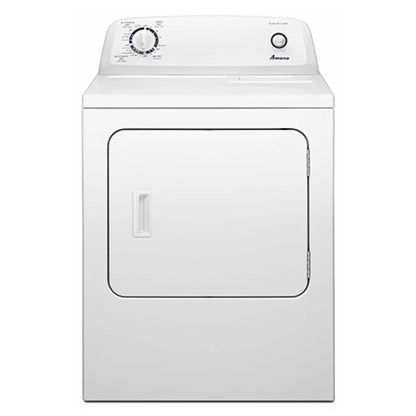 Front view of Amana YNED4655EW 6.5 cu. ft. used electric dryer in white