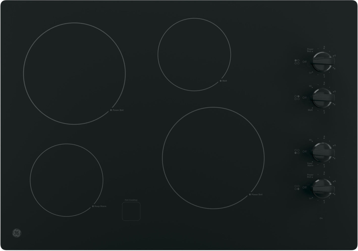 GE 30 Inch Electric Smoothtop Cooktop Black JP3030DJBB