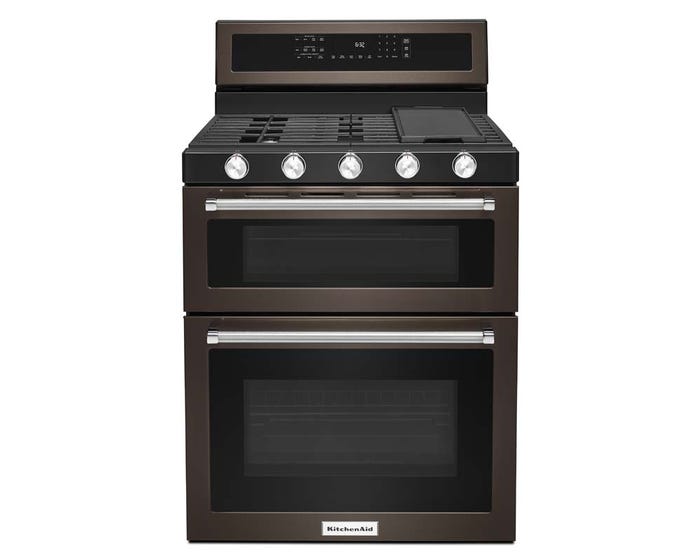KitchenAid 30 Inch 5 Burner Gas Double Oven Convection Range