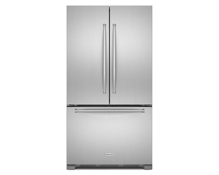 KitchenAid 25 Cu.ft. Standard Depth French Door Refrigerator With Interior Dispense KRFF305ESS