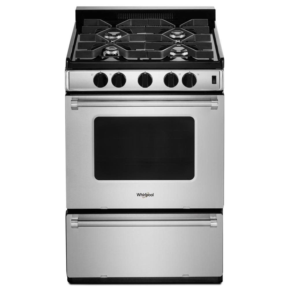 Whirlpool 24 inch Freestanding Gas Range With Sealed Burners WFG500M4HS